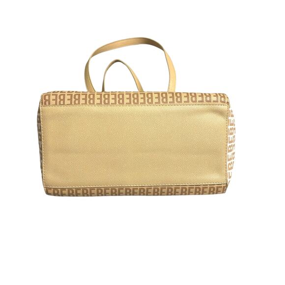 Bebe Ashley Logo Print Tote Bag Tan Handbag Purse XL Large School Work - Picture 5 of 16